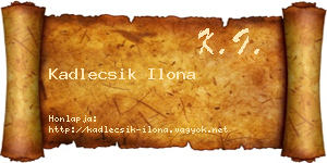 Kadlecsik Ilona névjegykártya